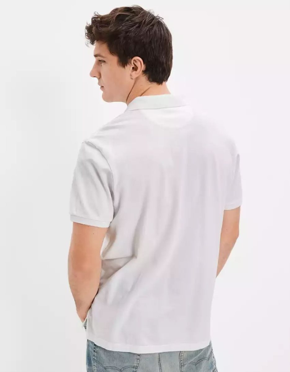 Polos American Eagle AE Super Soft Legend Pique Blanche Homme | LLY-84350213